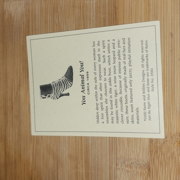 Raine You Animal You Mini Shoe W/Box #25111 - Picture 4 of 6